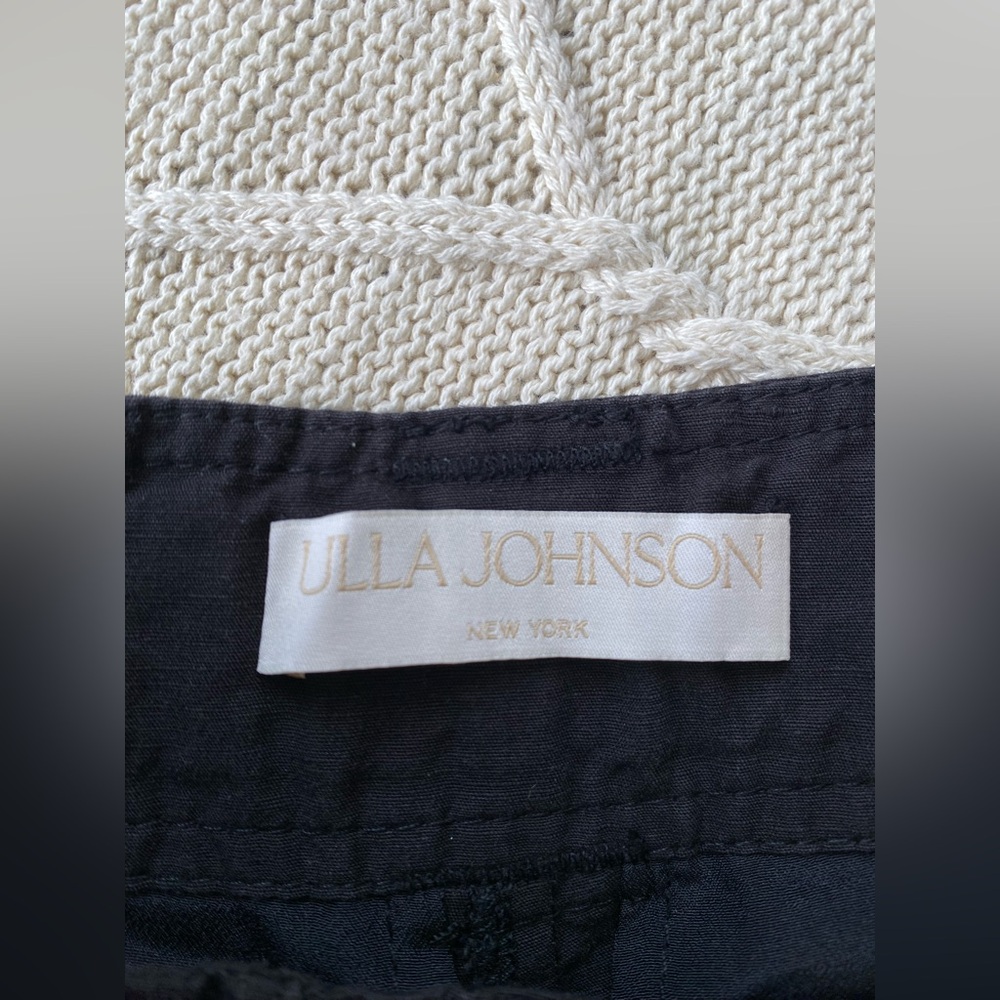 Ulla Johnson Gabriella Cotton Linen Silk Flared Pants Black 2 - Picture 10 of 12